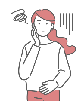 便秘で悩む女性のイラスト