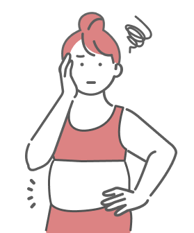 肥満症で悩む女性のイラスト