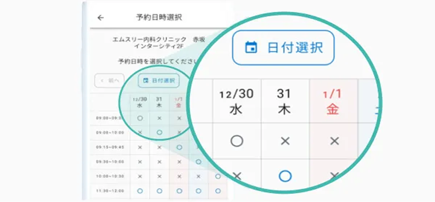 Webから受診日時を予約