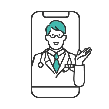 スマホで診察を受ける医師